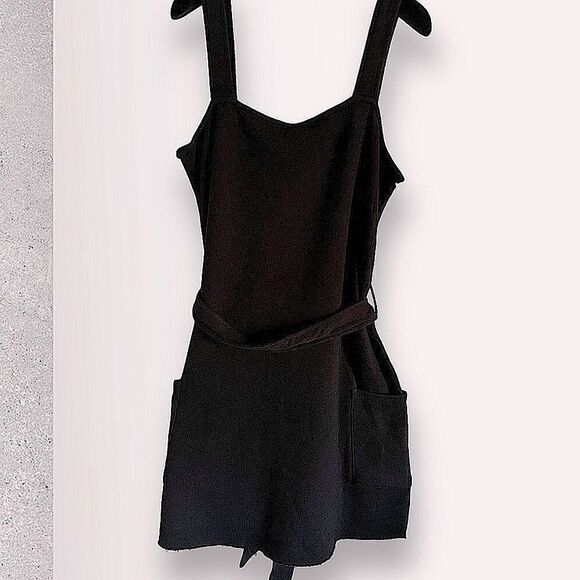 Anthropologie black summer tank dress w/ pockets cotton stretch NWT M/L - Picture 9 of 16